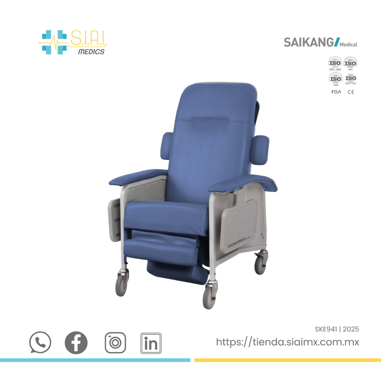 REPOSET 2 POSICIONES EN FORMA MECÁNICA ▸  COLOR AZUL