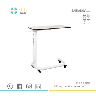 MESA PUENTE HOSPITALARIA  ▸RESINA FENÓLICA ▸ CUBIERTA PVC BLANCO