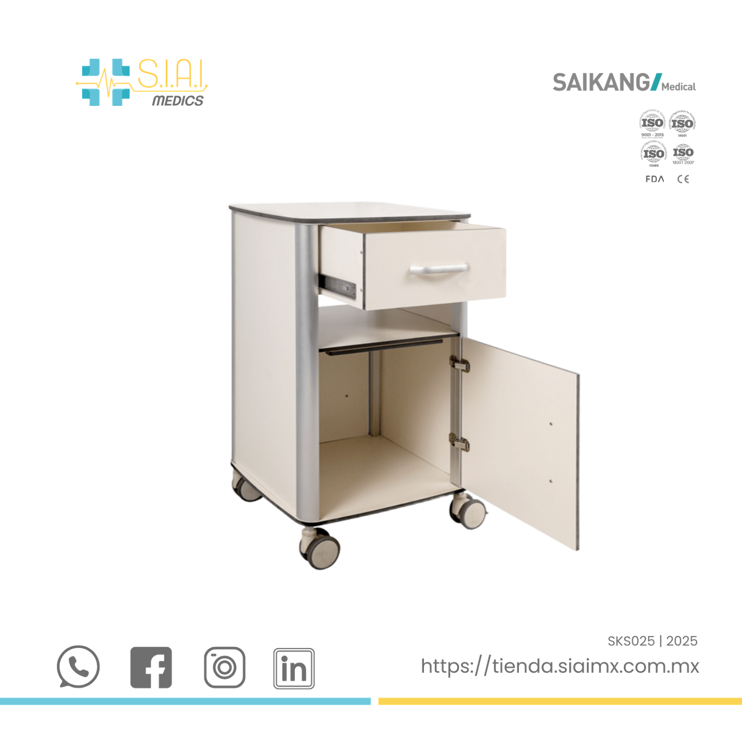 BURÓ HOSPITALARIO  ▸RESINA ▸ COLOR MADERA