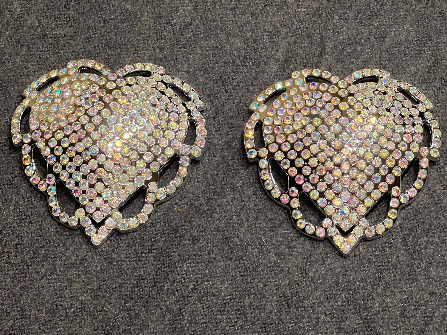 1 Paar Kunststoff-Bling-Bling-Herzen Nipplepads