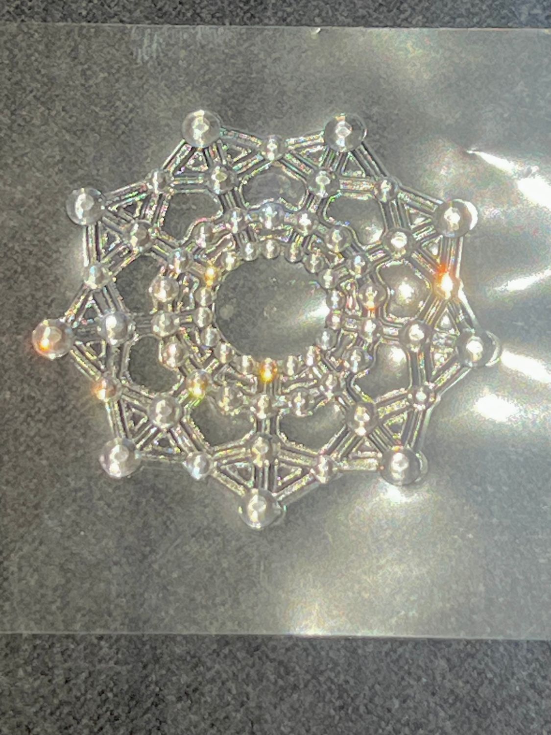 2 transparente Gummi-Glitzer-Brustverzierungen