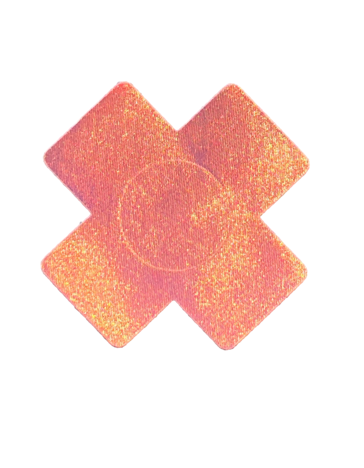 2 rosa glänzende Kreuz-Pasties, Selbstklebend 1x verwendbar.