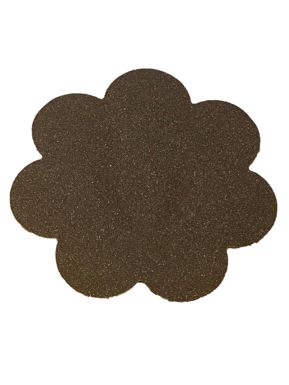 2 schwarze Blumen-Pasties. Glänzend. 7.5 cm Durchmesser