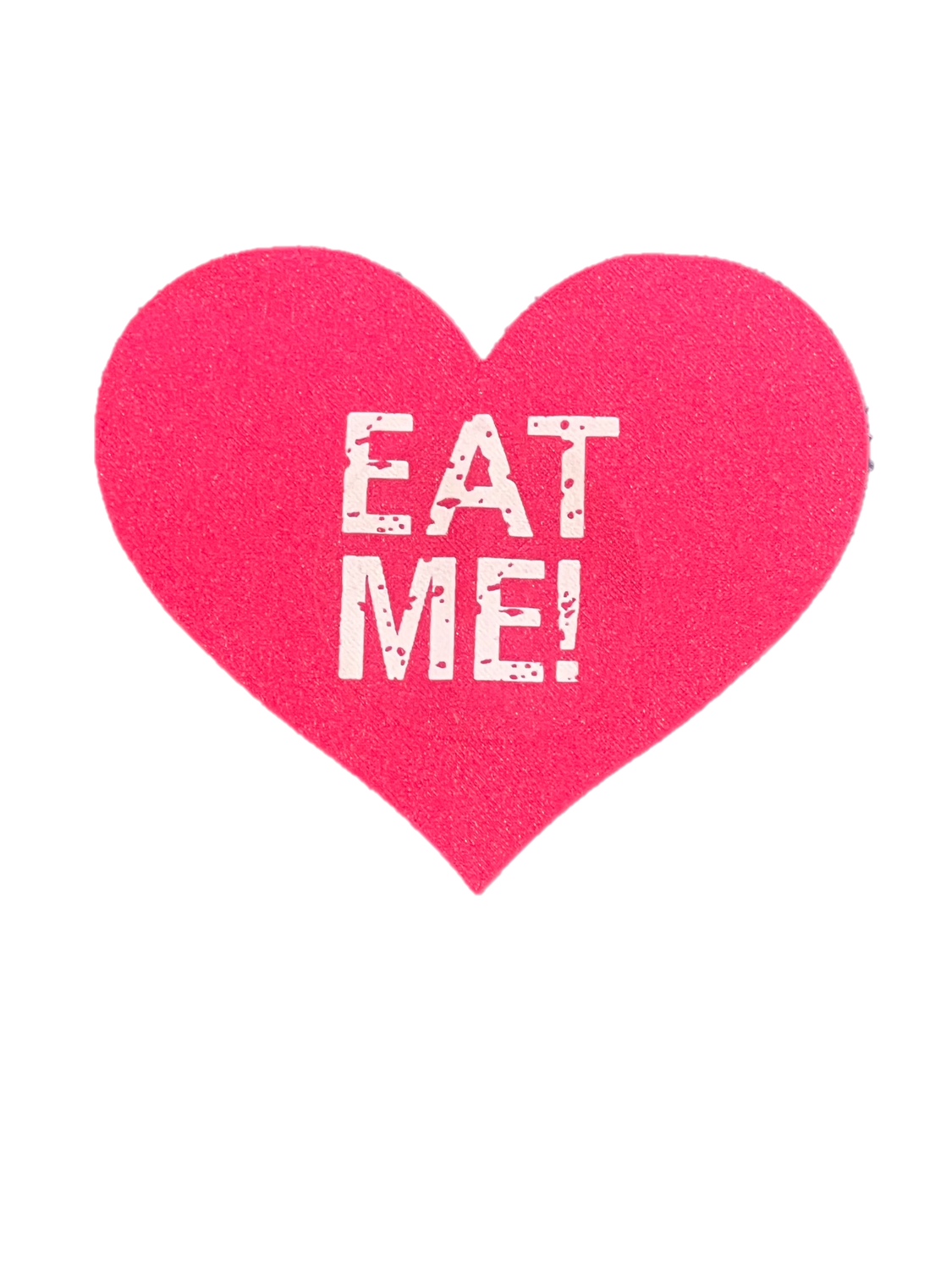 1 Paar rote Herz-Pasties mit Aufschrift 'Eat me!' - 1x verwendbar
