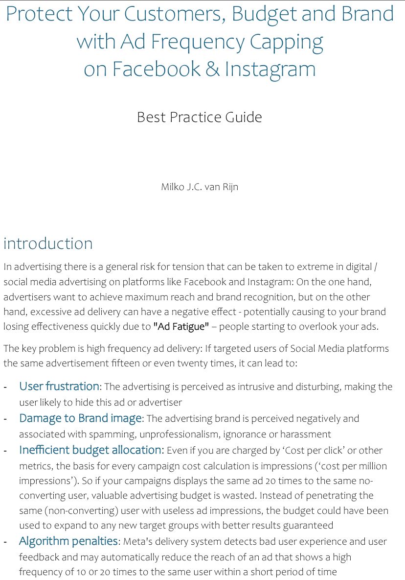 Frequency Caps for Facebook and Instagram Advertising Campaigns