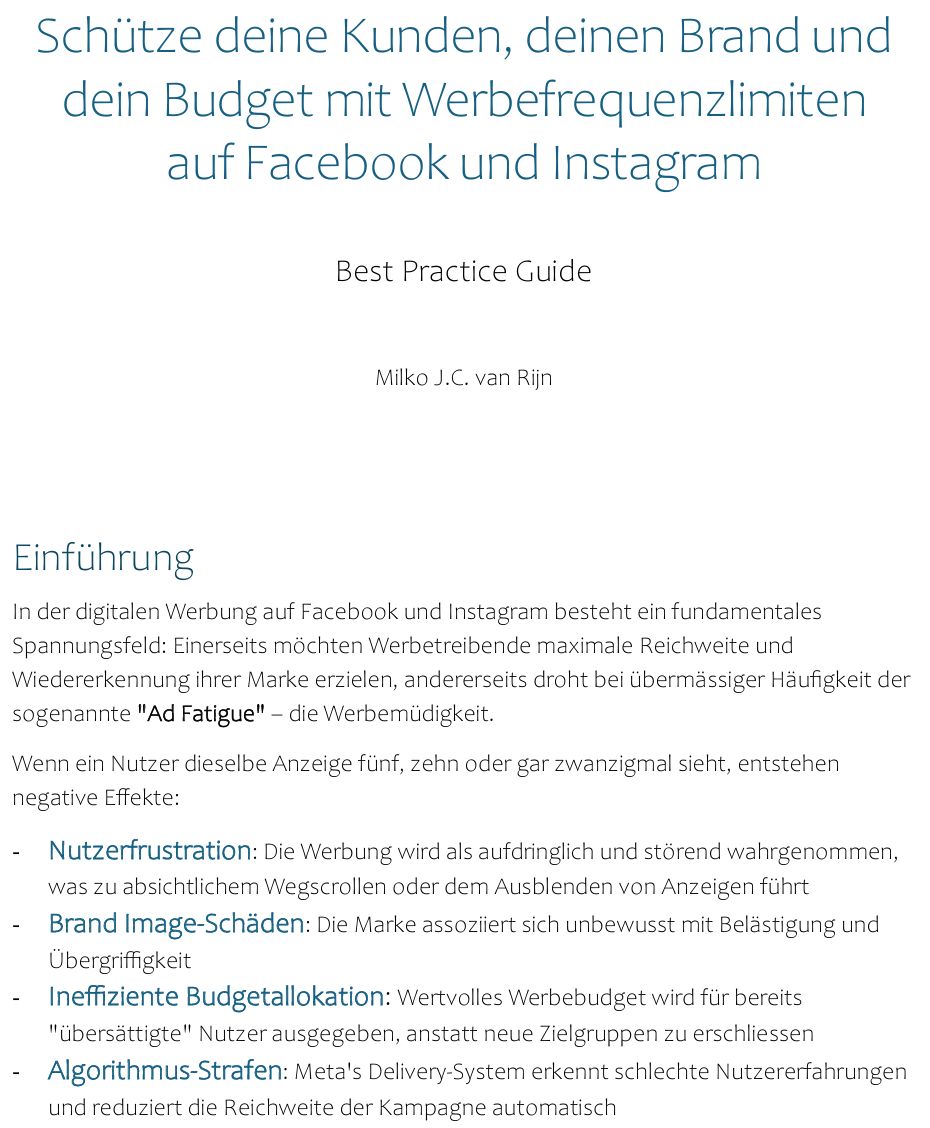 Frequenzlimiten für Facebook und Instagram-Werbekampagnen