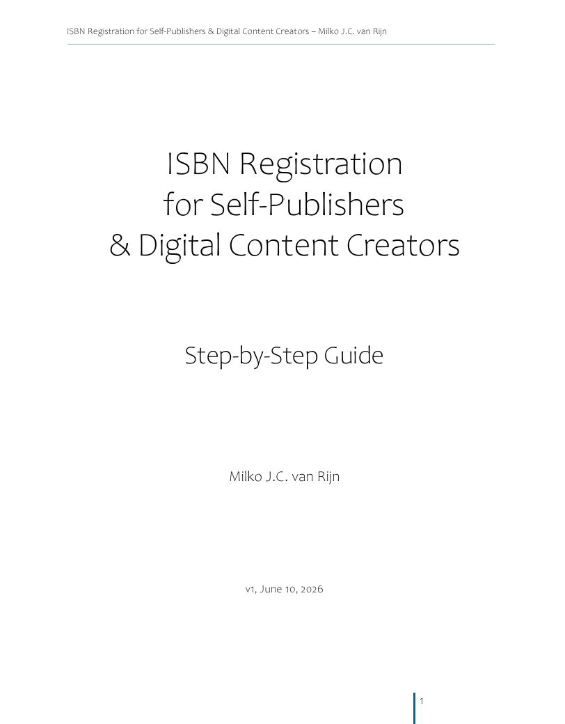 ISBN Registration for Self-Publishers &amp; Digital Content Creators