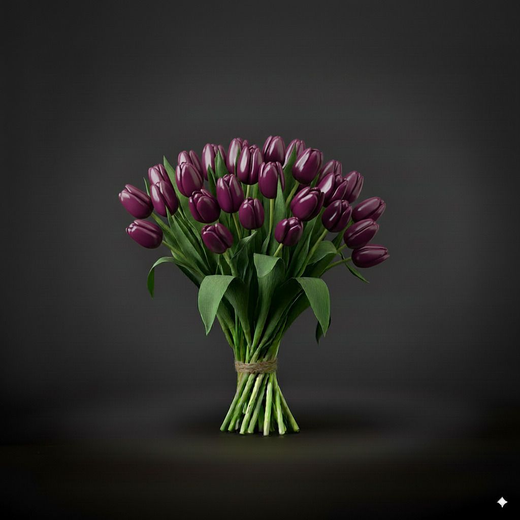 Paarse Tulpen Boeket Paarse Tulpen Boeket "RONALDO", Aantal tulpen: 30 Paarse Tulpen - €22,50