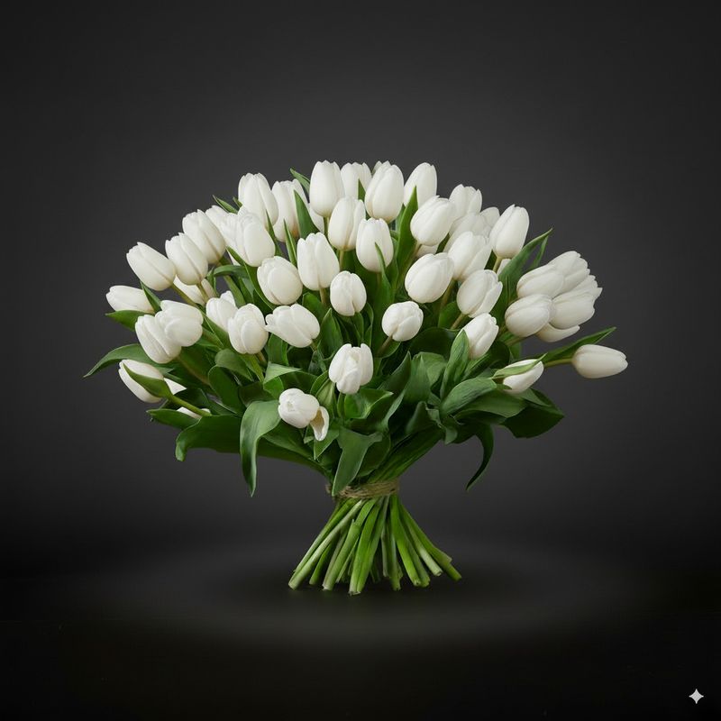 White Tulip Bouquet "ROYAL VIRGIN"