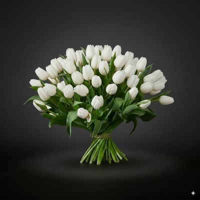 Witte Tulpen Boeket Witte Tulpen Boeket "ROYAL VIRGIN"