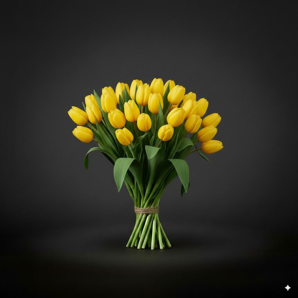 Gele Tulpen Boeket Gele Tulpen Boeket "STRONG GOLD", Aantal tulpen: 30 Gele Tulpen