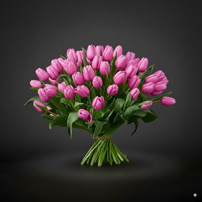 Roze Tulpen Boeket Roze Tulpen Boeket "MOLTO AMATA"