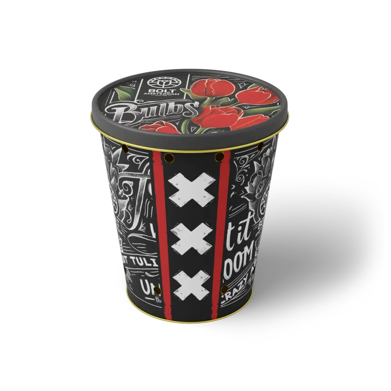 15x Red Tulip Bulbs in the “Red Rave” tin