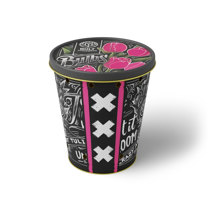 15x Pink tulip bulbs in the "Pink Pop" tin