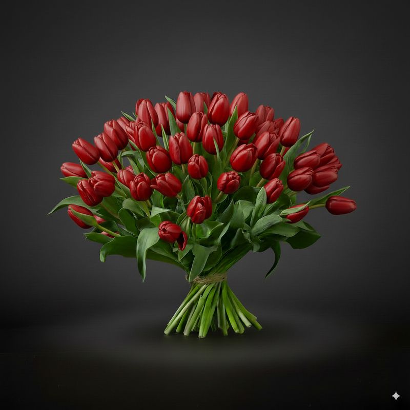 Red Tulip Bouquet "STRONG LOVE"