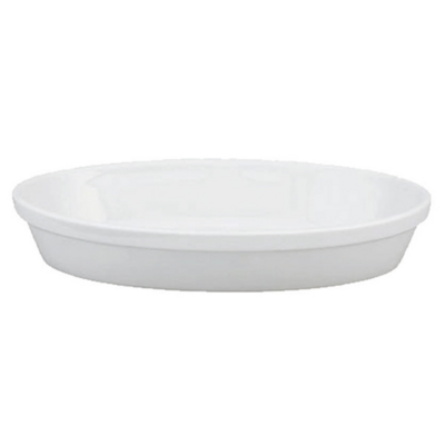 Plat sabot ovale blanc empilable en porcelaine 197 x 118 mm - Lot de 12