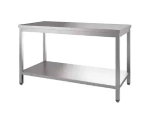 Table centrale - Avec étagère pieds carrés 1200x700x850/900 mm