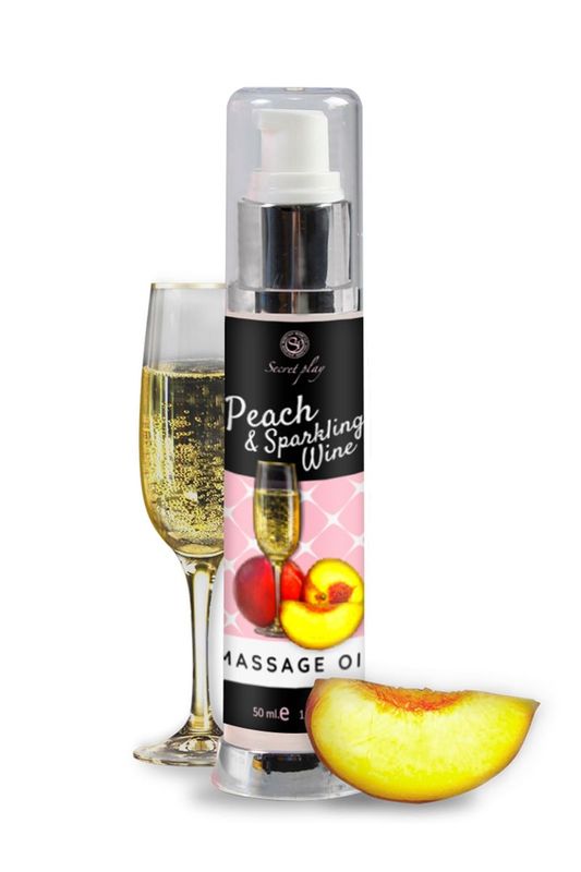 Huile de Massage Érotique Vin Pétillant à la Pêche