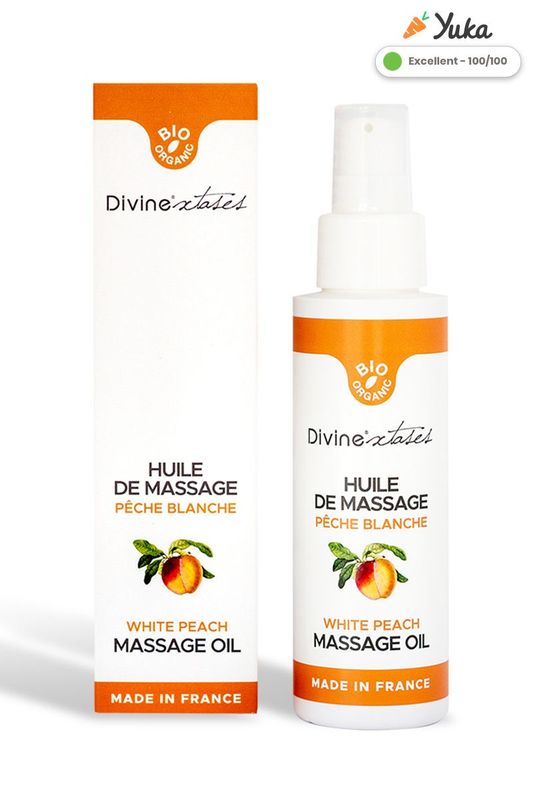 Huile de massage gourmande BIO - Pêche blanche