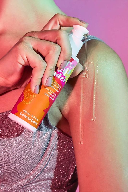 Huile de Massage Comestible - Love Me Tender - Barbe à Papa 100ml