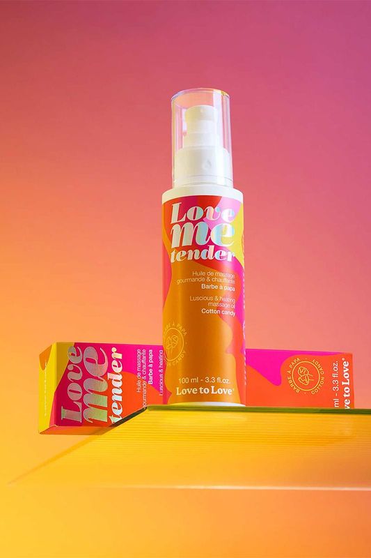 Huile de Massage Comestible - Love Me Tender - Barbe à Papa 100ml