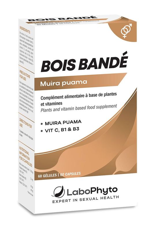 Bois Bandé  pour Femme & Homme - Muira Puama - Labophyto 60 gélules
