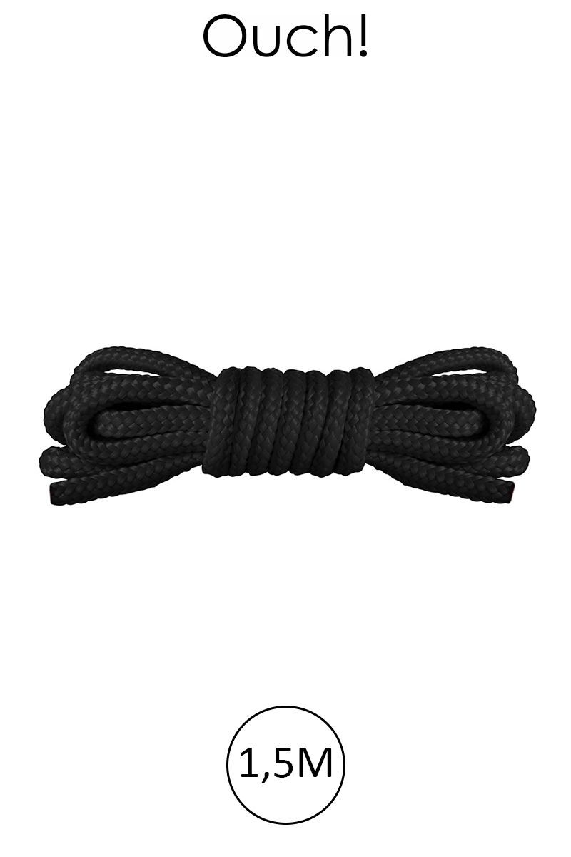 Corde de Bondage Mini Rope Noire 1,5m – Ouch!