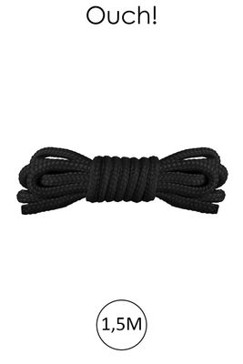 Corde de Bondage Mini Rope Noire 1,5m – Ouch!