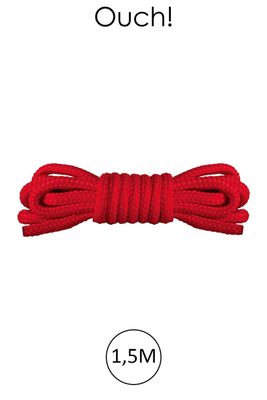 Corde de Bondage Mini Rope Rouge 1,5m – Ouch!