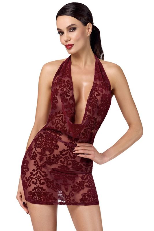 Mini Robe Tulle Floqué Kink Royal – Bordeaux