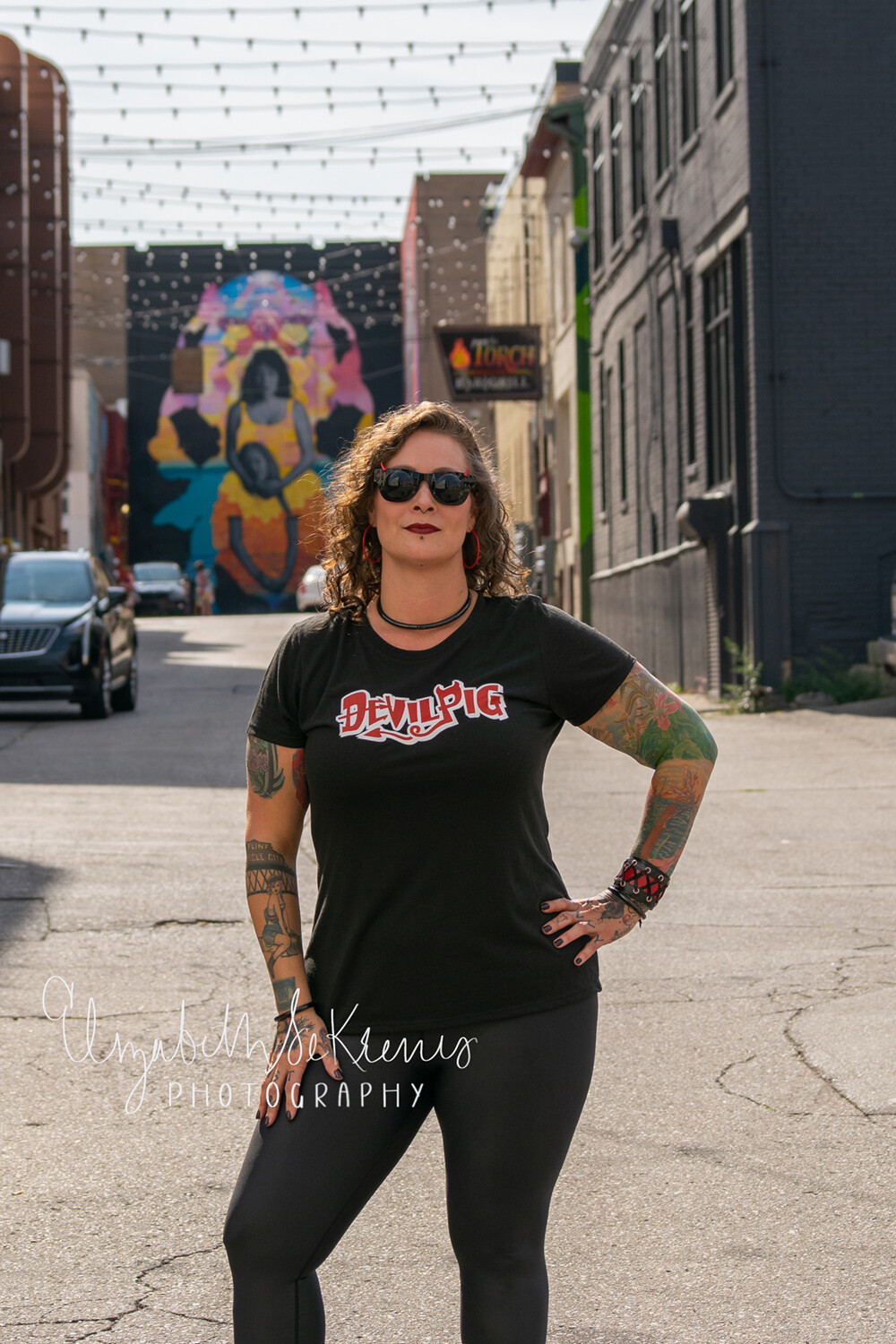 Women's Devil Pig T-Shirt - Black