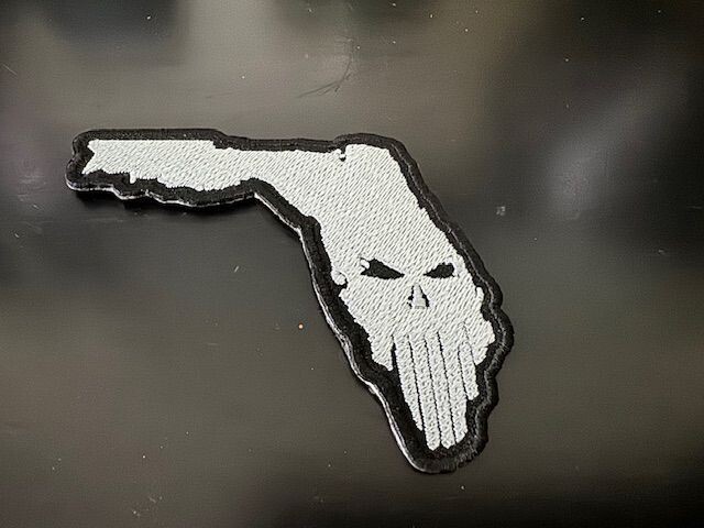 Florida Bike Life Sew On Patch, Color: White