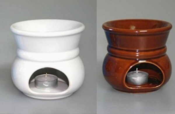 Fornetto bagna cauda in ceramica Eva con candela