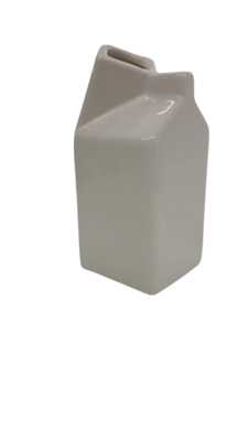 Lattiera porcellana avorio quadra, forma cartone del latte