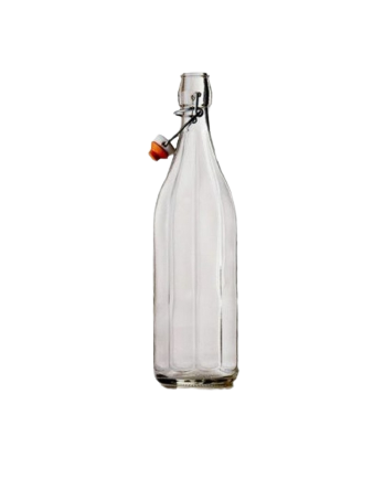 Bottiglia costolata tonda in vetro Bormioli