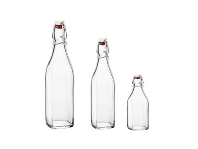 Bottiglia Swing quadrata in vetro Bormioli