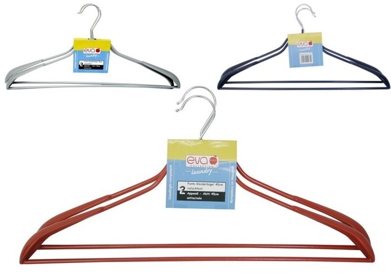 Appendiabiti antiscivolo rivestito in pvc conf.2 pezzi