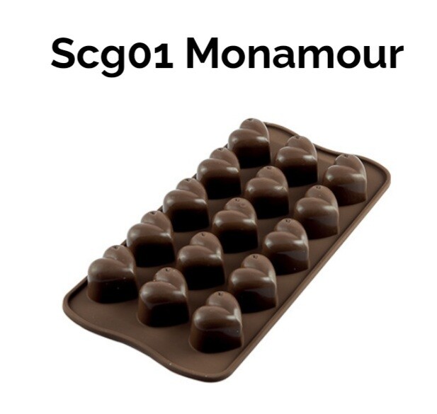 Stampo silicone cioccolatini cuore monamour
