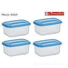 Contenitore per conservazione cibi, rettangolare, mini, set 4 pezzi