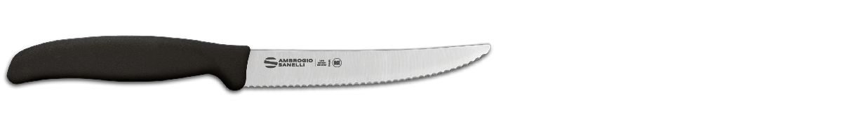 Coltello tavola, lama dentata, con punta, S687 Supra Sanelli Ambrogio