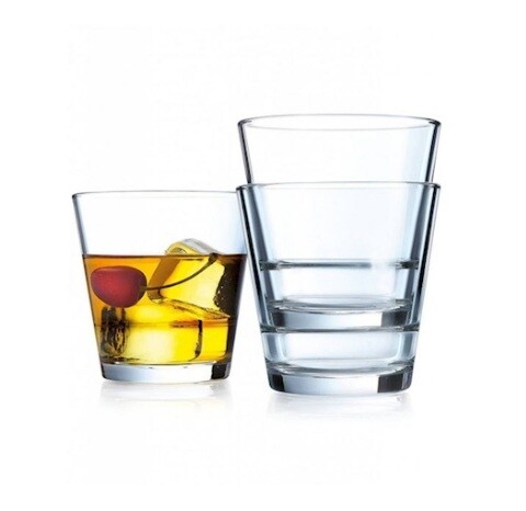 Set 6 bicchieri Stack Up in vetro Arcoroc, conico ed impilabile