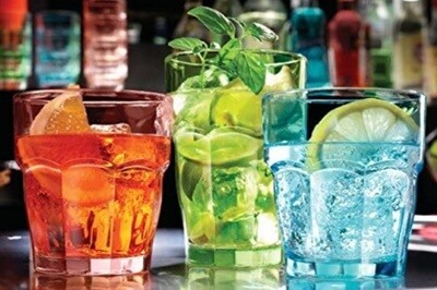 Bicchiere Rock Bar colorato vetro Bormioli cl.27