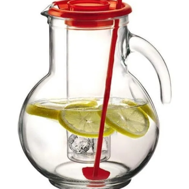 Caraffa Kufra con porta ghiaccio vetro Bormioli