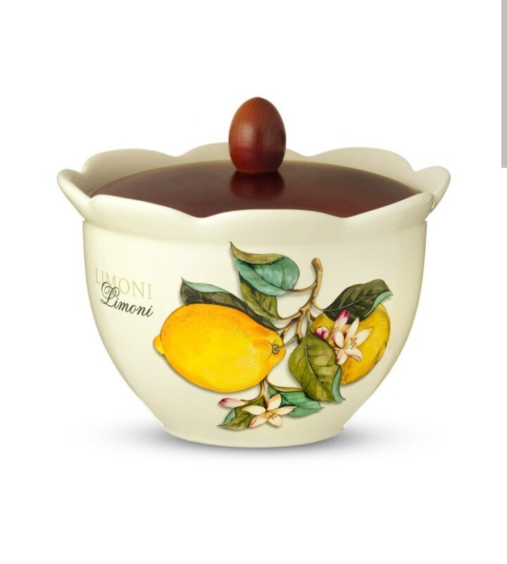 Biscottiera ceramica decoro limoni Nuova cer