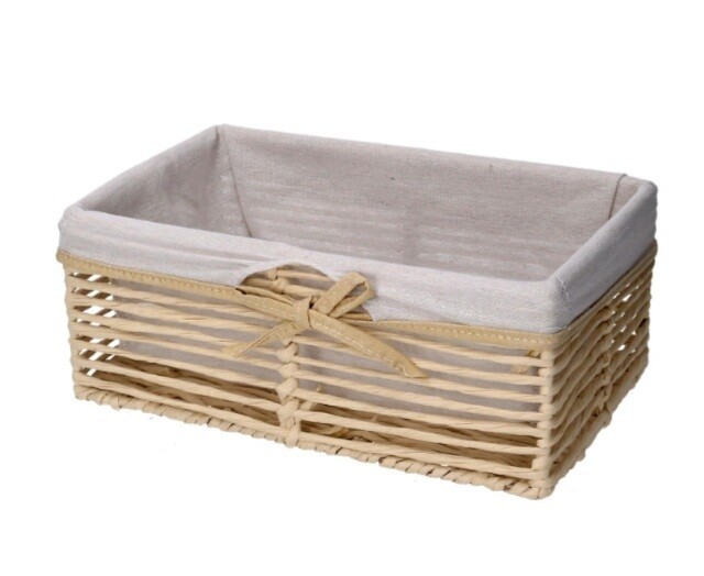 Cesto / cassetto Hilary in carta intrecciata beige