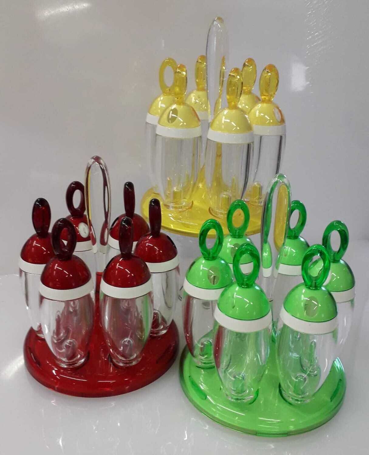 Porta Spezie Girevole Fratelli Guzzini Kitchen Active – 6 Vasetti Con Tappo Dosatore – Rosso – Design Rotante - 2