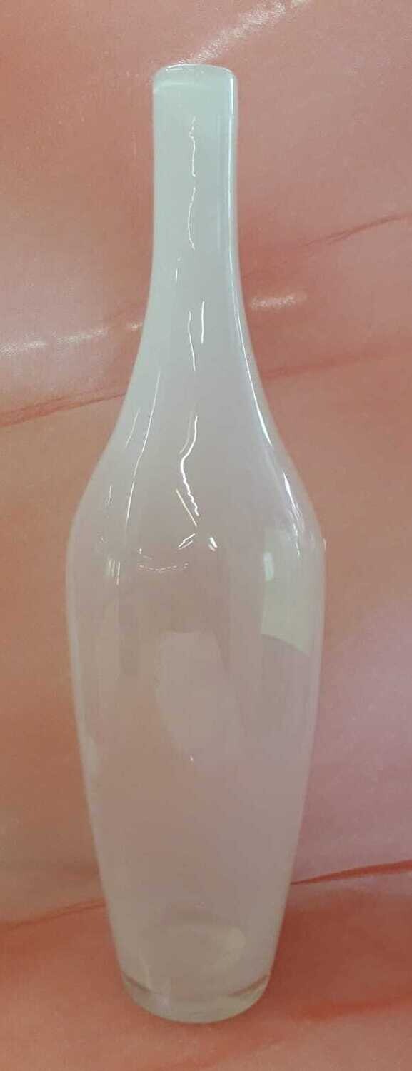 Vaso vetro, stilizzato, bianco trasparente