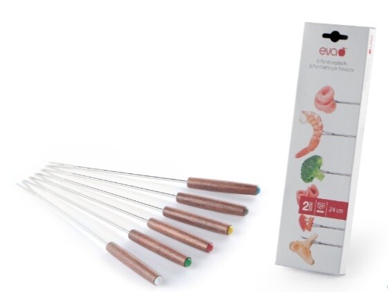 Forchette per fonduta / bourguignonne Eva - Set 6 pezzi