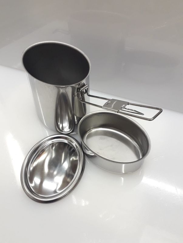 Porta vivande / pietanziera inox ovale 2 scomparti