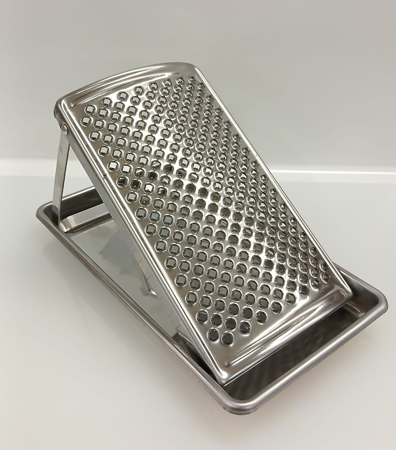 Grattugia formaggio con raccoglitore rettangolare inox
